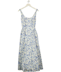 ABERCROMBIE & FITCH white Square Neck Pleated / Bra-Free Midi Dress, size UK XS — front