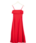 MANGO Red Flared Cotton Midi Dress, size UK XS — front