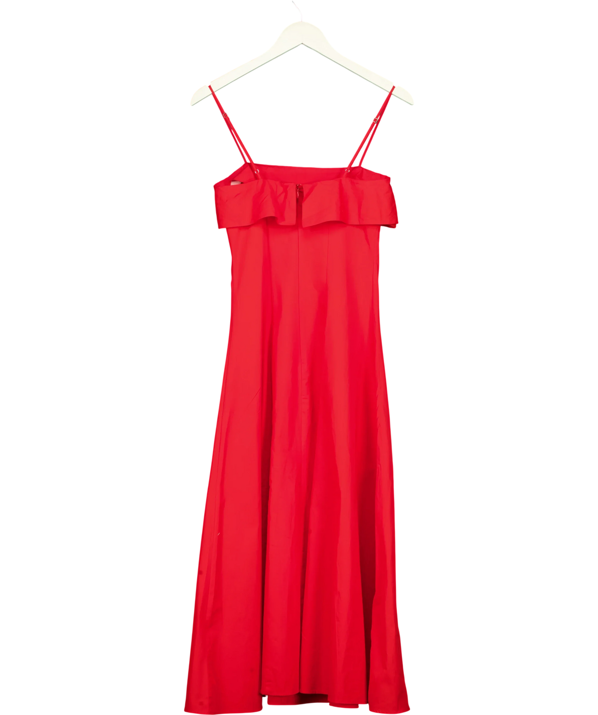 MANGO Red Flared Cotton Midi Dress, size UK XS — back