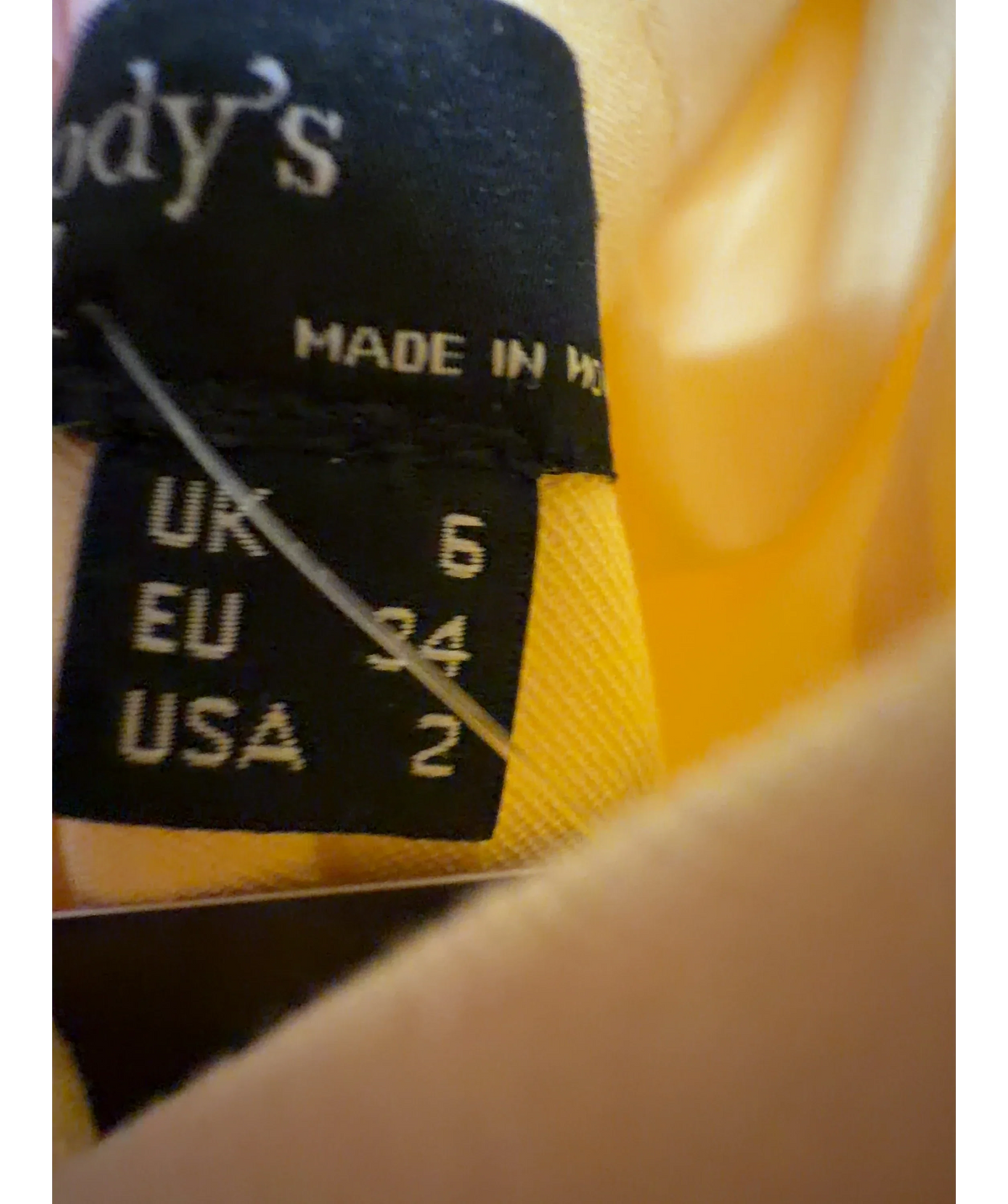 Nobody's Child Yellow Reign Midi Dress, size UK 6 — care label