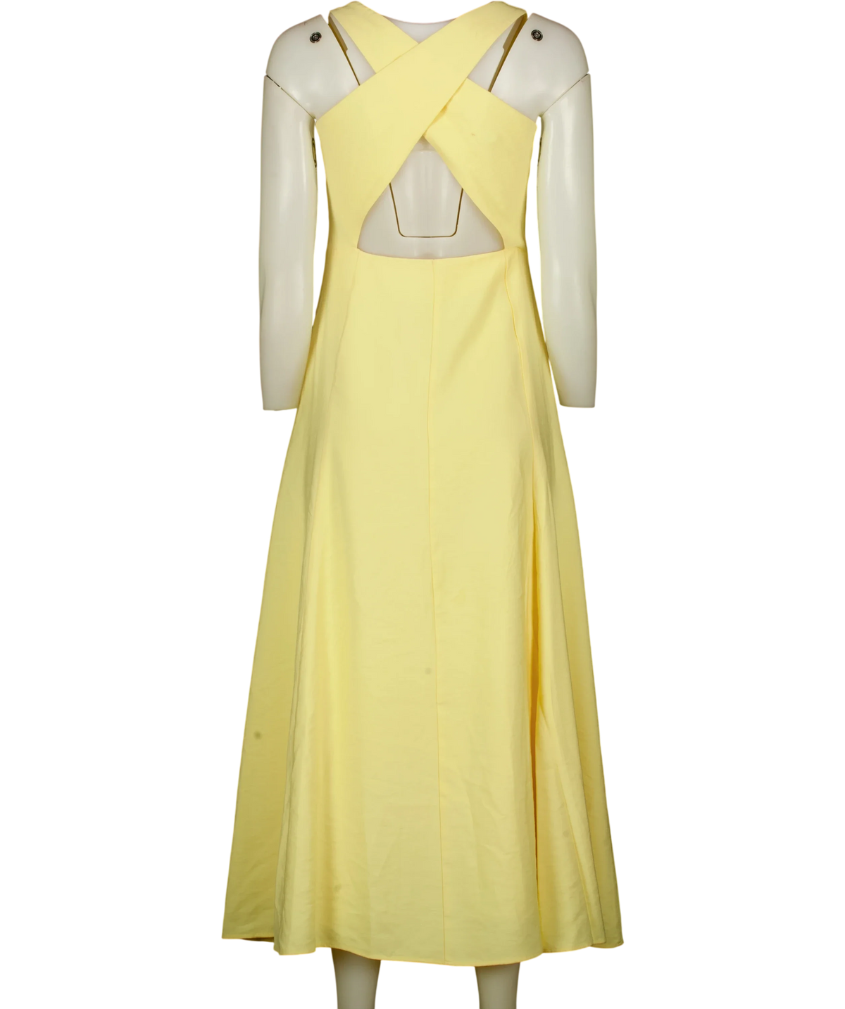 Nobody's Child Yellow Reign Midi Dress, size UK 6 — back