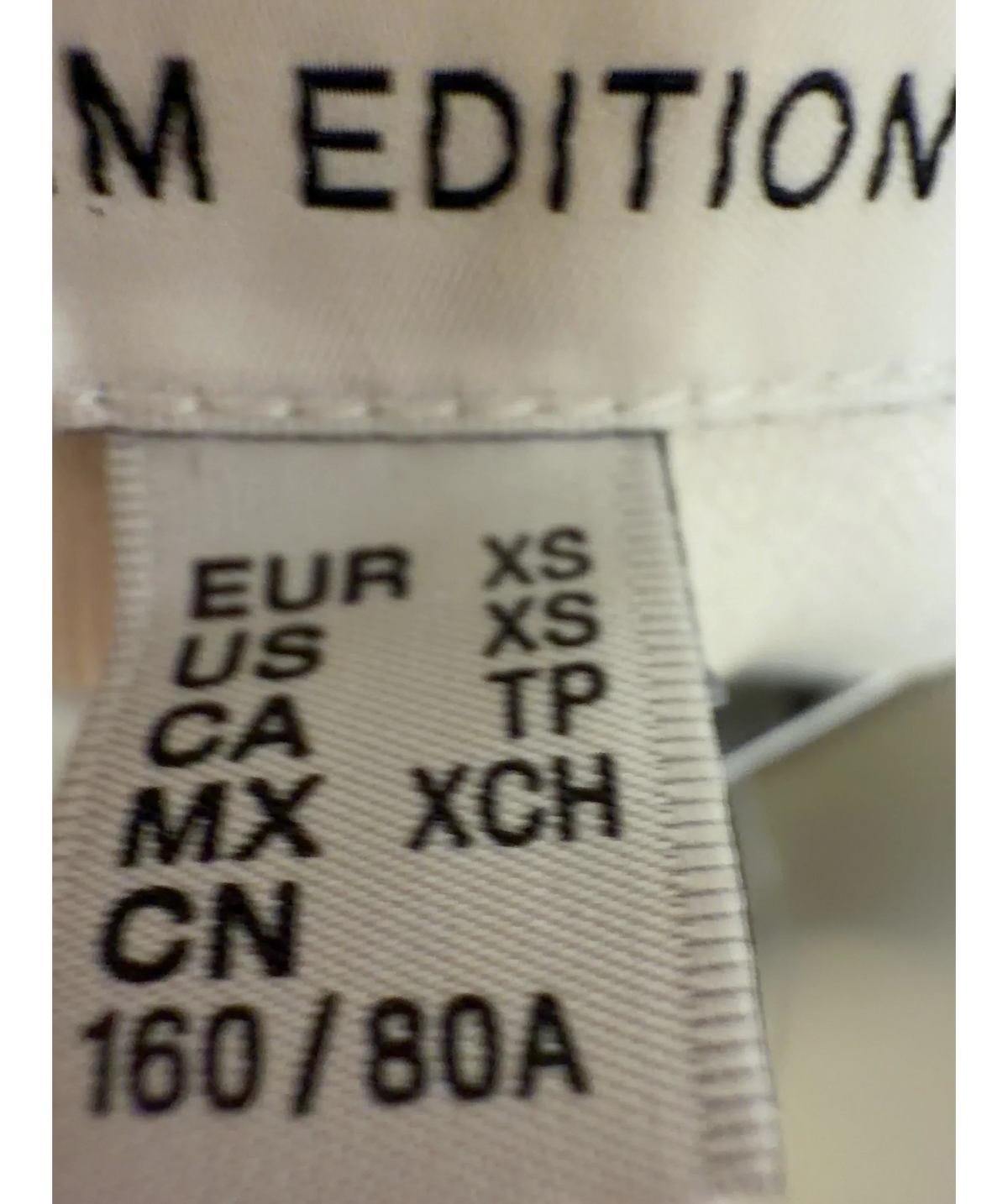 H&M White White Twist-Detail Twill Dress, size UK XS — care label