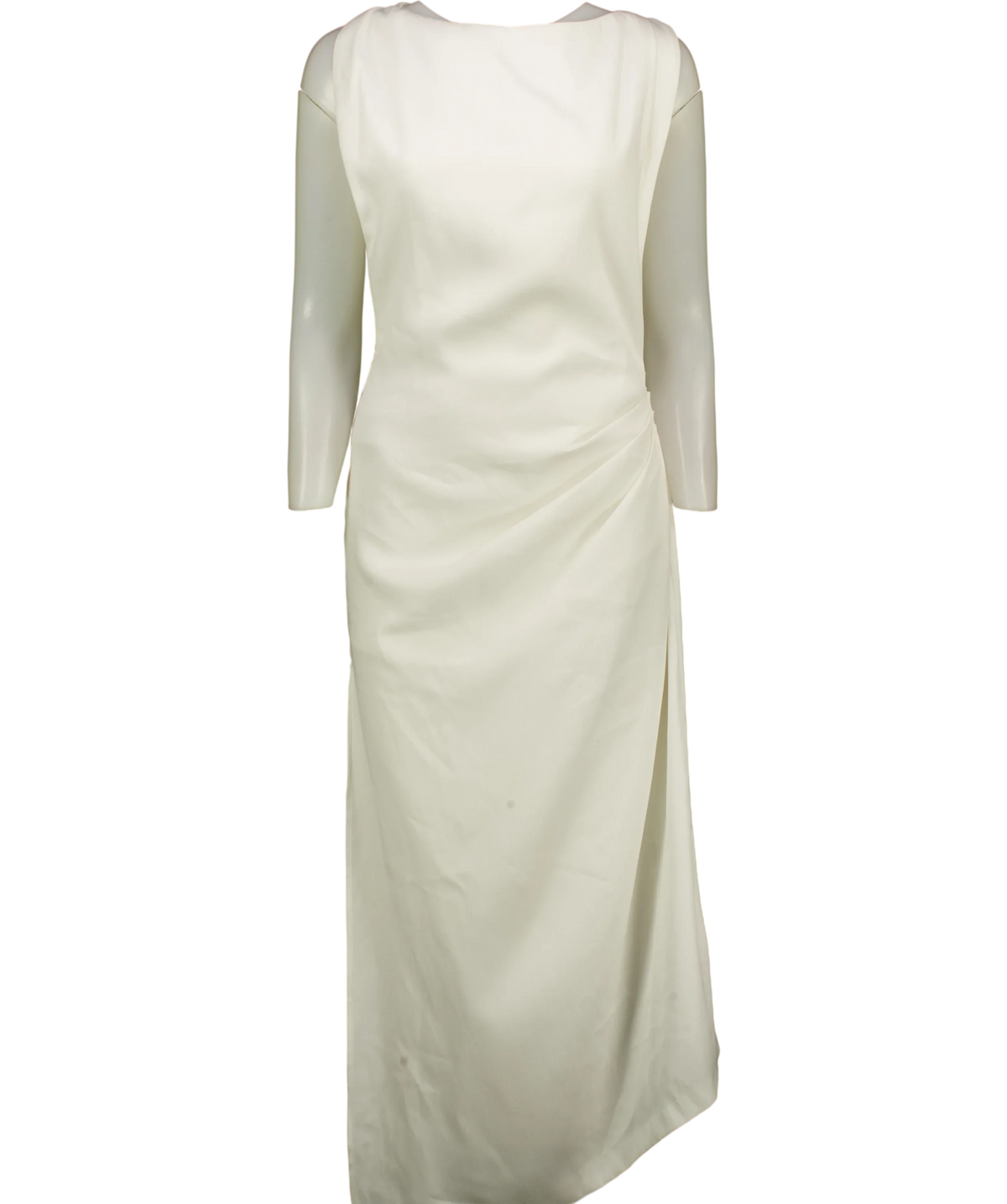 H&M White White Twist-Detail Twill Dress, size UK XS — front