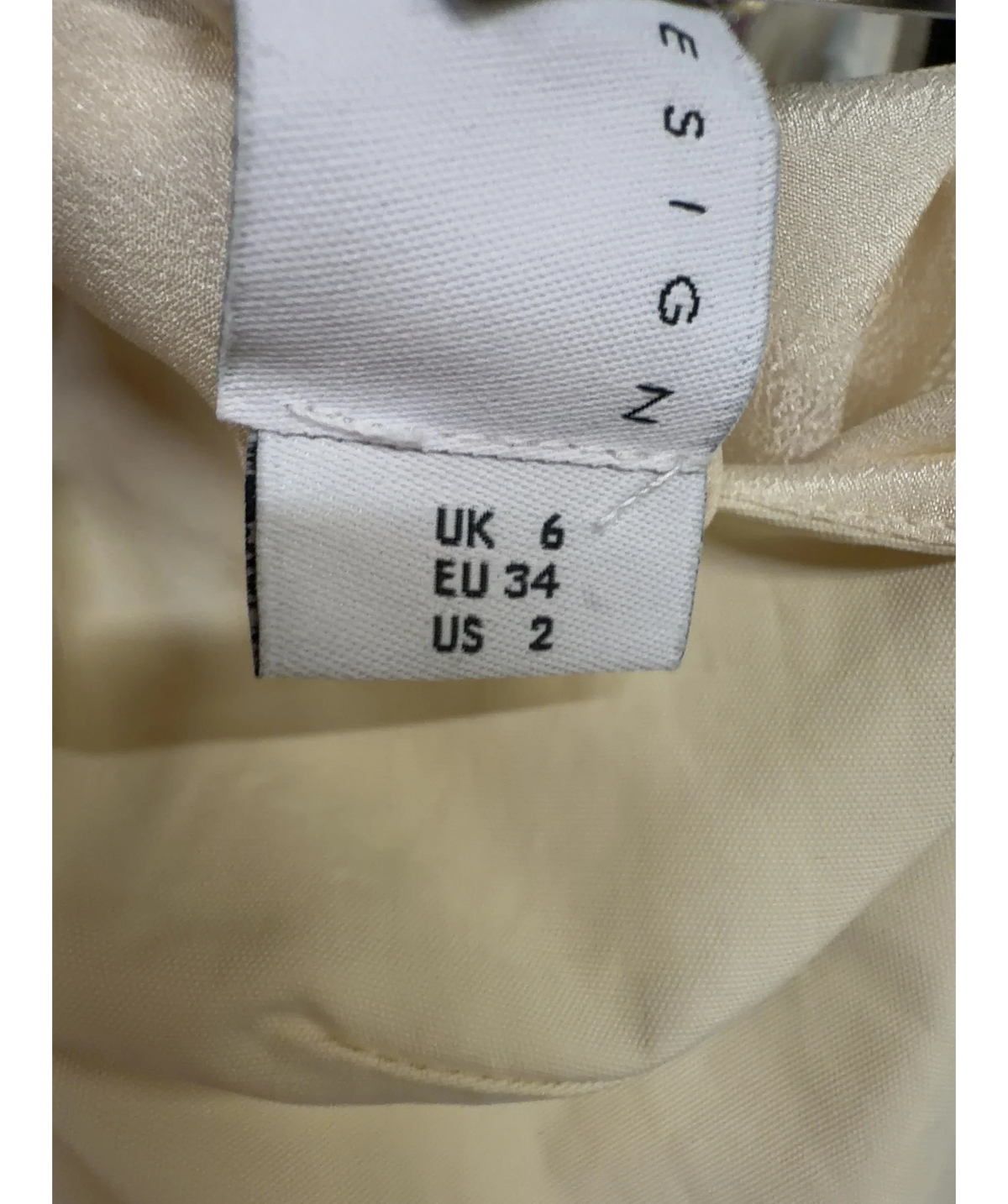 ASOS Cream structured halter volume skirt mini dress, size UK 6 — care label