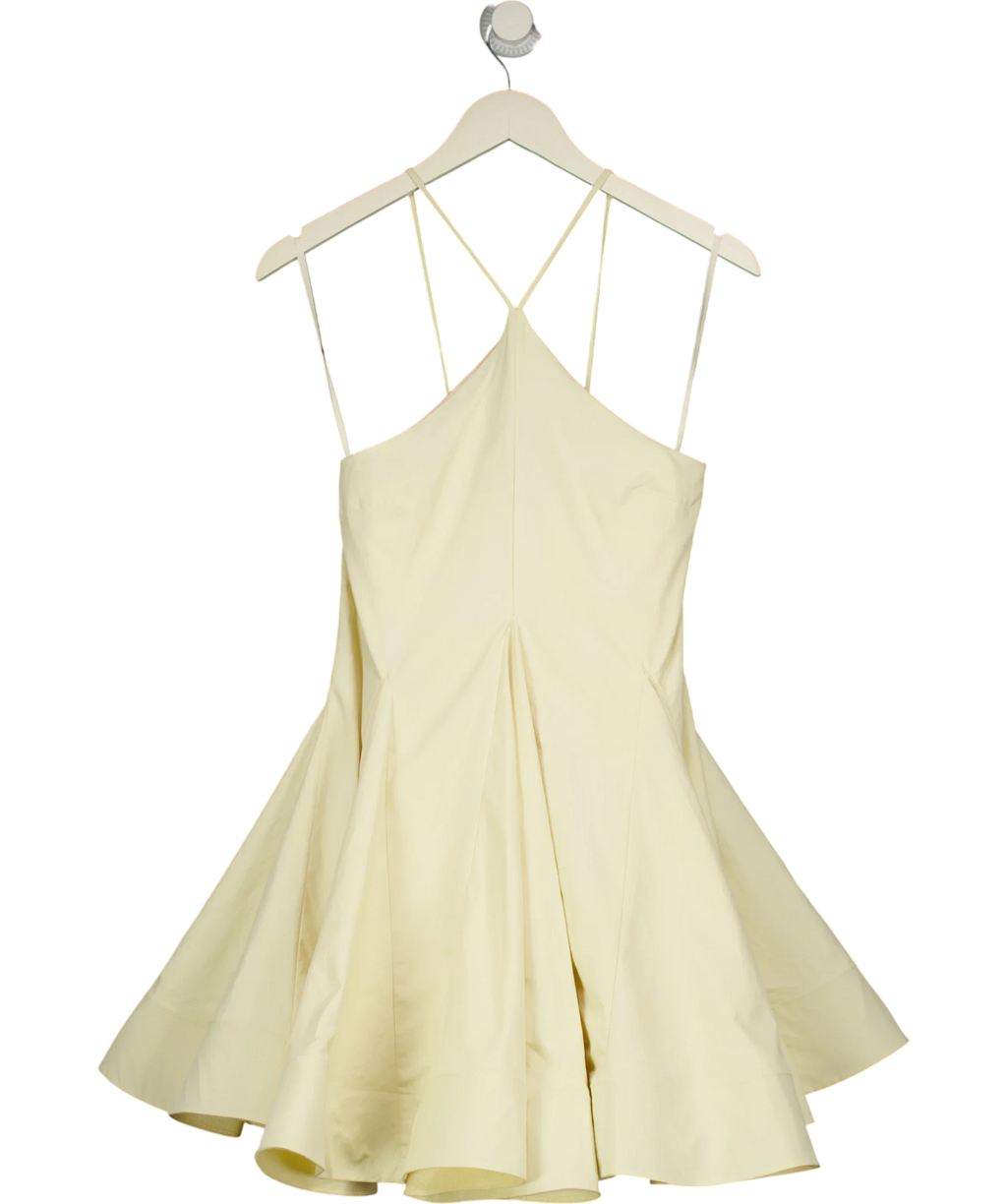 ASOS Cream structured halter volume skirt mini dress, size UK 6 — front