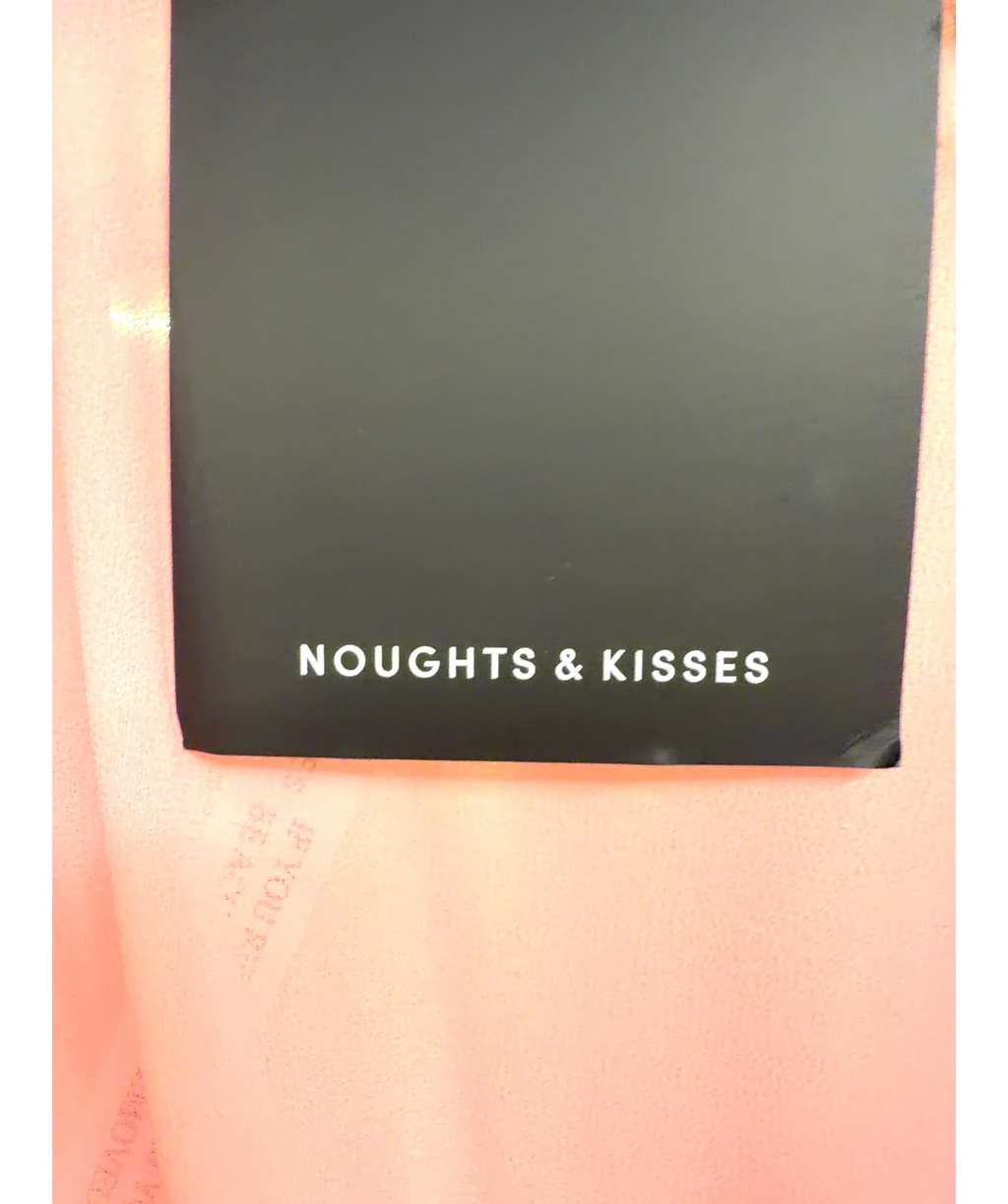 Noughts & Kisses Pink CHIARA Pink Chiffon Ruched Dress, size UK XS — detail