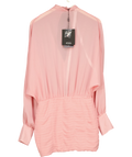 Noughts & Kisses Pink CHIARA Pink Chiffon Ruched Dress, size UK XS — front