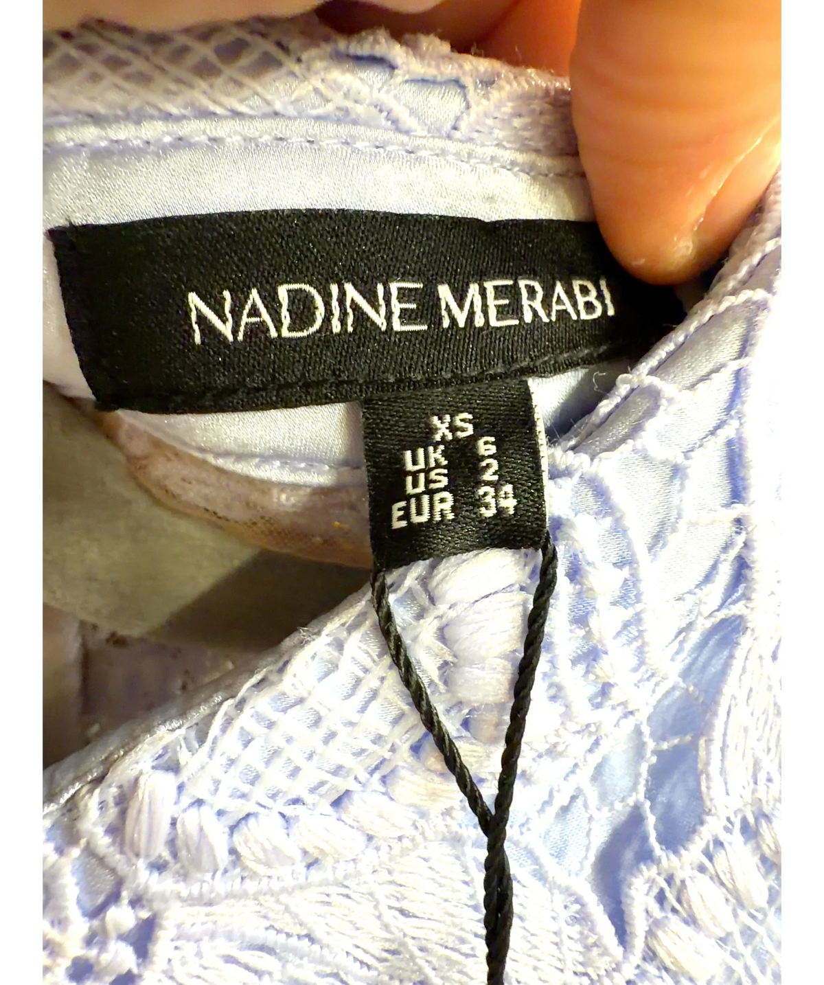 NADINE MERABI light blue Lorna Blue Dress, size UK 6 — care label
