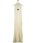 PRETTY LAVISH Cream ZENA GROWN NECK DROP HEM MAXI DRESS, size UK S — front