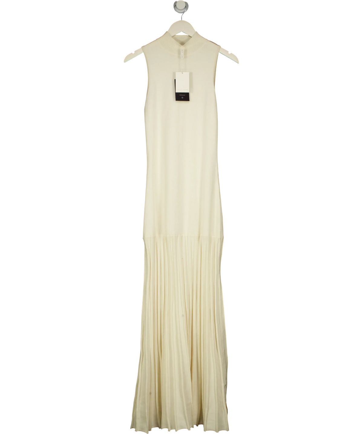 PRETTY LAVISH Cream ZENA GROWN NECK DROP HEM MAXI DRESS, size UK S — front