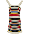 M&S Multicoloured multicoloured striped crochet knit dress, size UK XS — front