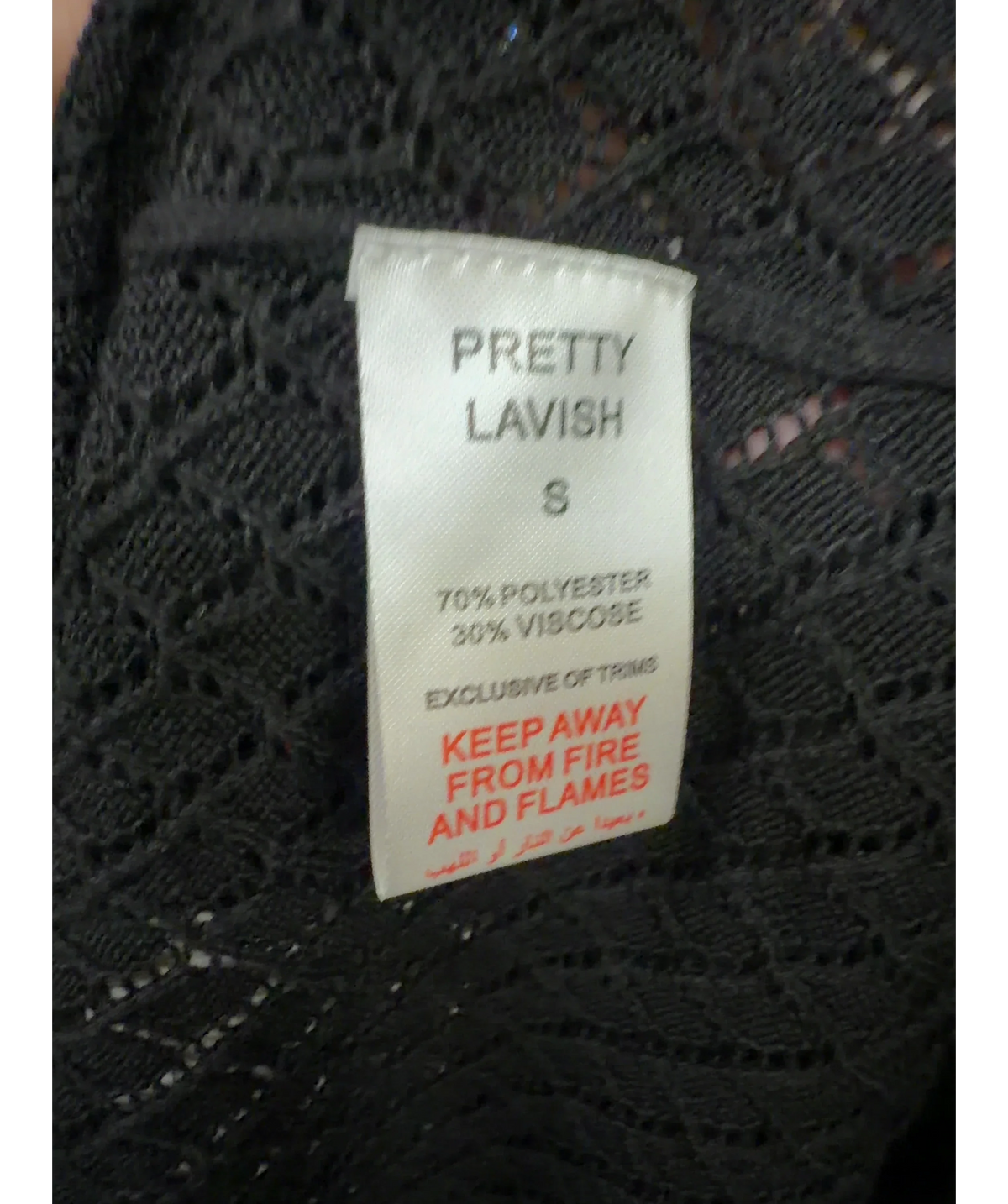 PRETTY LAVISH Black CROKDREBLA BLACK, size UK S — label