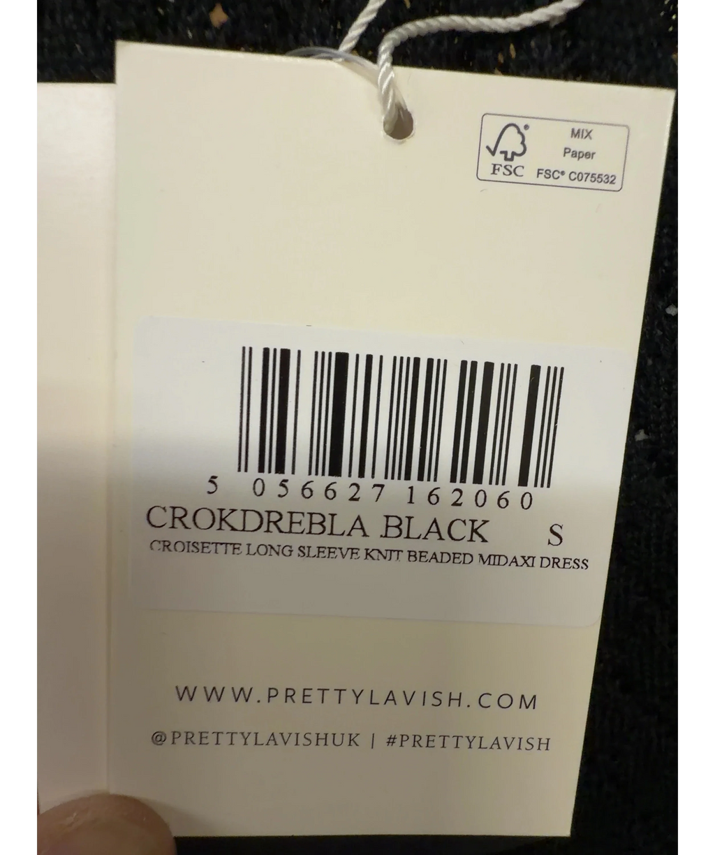 PRETTY LAVISH Black CROKDREBLA BLACK, size UK S — care label