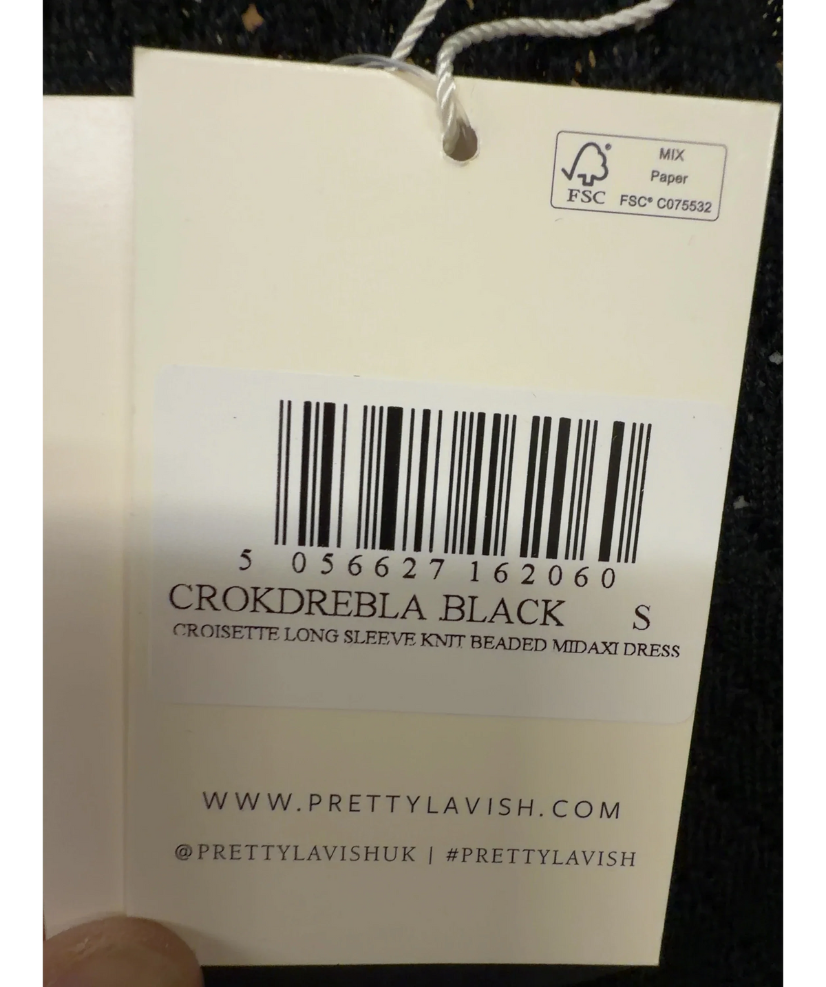 PRETTY LAVISH Black CROKDREBLA BLACK, size UK S — care label