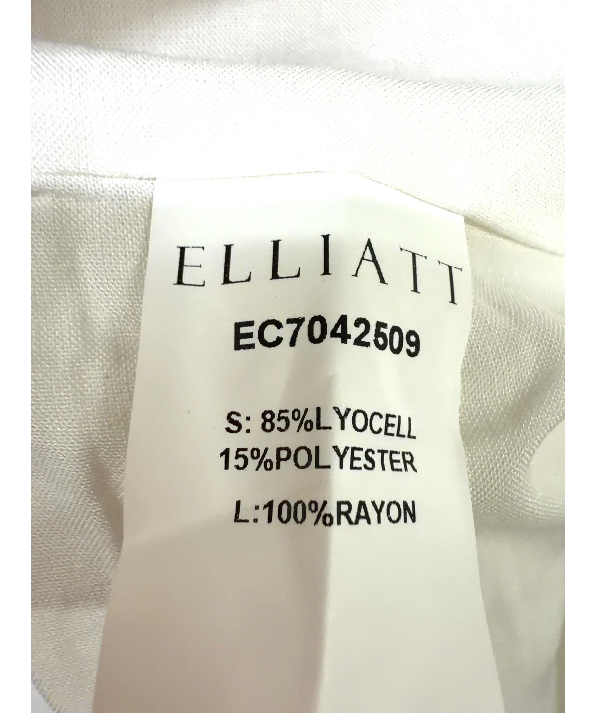 Elliatt ivory Kalani Mini Dress, size UK XS — label