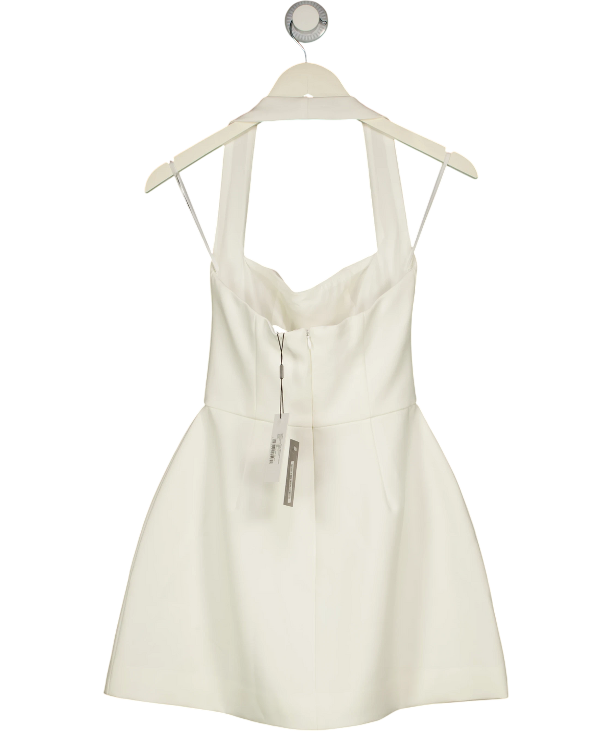 ODD MUSE White Structured Mini Dress, size UK XS — back