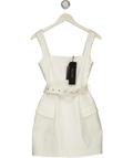 Elliatt White Nydia Square Neck Mini Dress, size UK XS — front