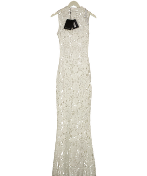 Noughts & Kisses MAYA High Neck Crochet Maxi Dress XS