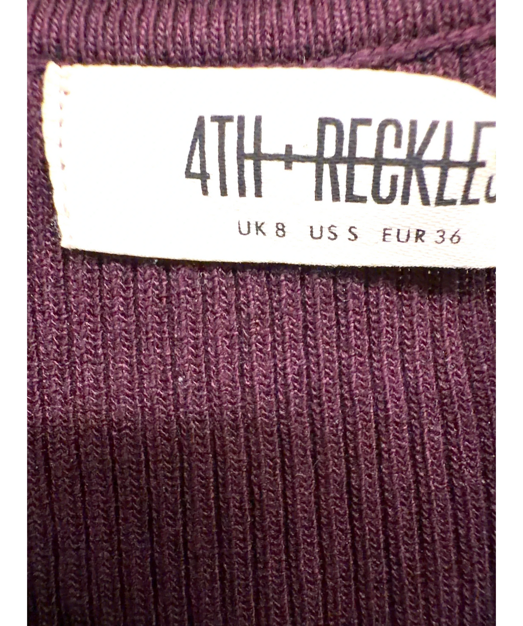 4th & Reckless Purple Colour, size UK 8 — care label