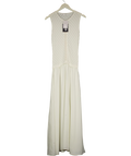 Michelle Keegan White Pointelle Knit Dropped Waist Midaxi Dress, size UK 8 — front