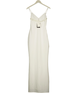 PRETTY LAVISH ivory Tillie V-Neck Maxi Bridesmaid Dress, size UK 6 — front
