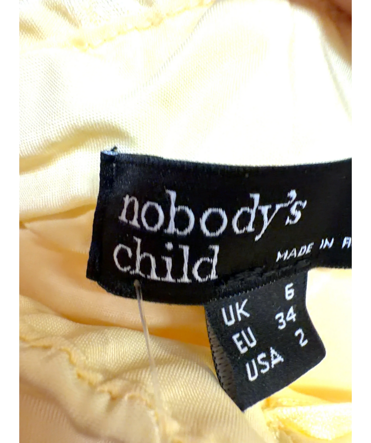 Nobody's Child Yellow Colour, size UK 6 — detail