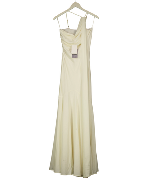 Pretty Lavish Porto One Shoulder Godet Maxi Dress Cream UK 6