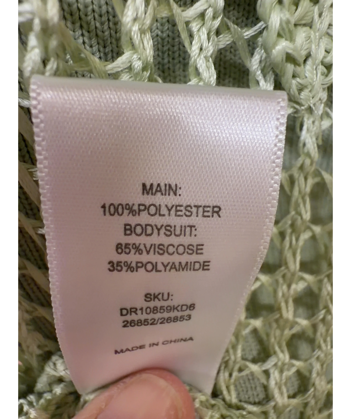 Meshki light green Elfie Crochet Halter Maxi Dress, size UK XS — label