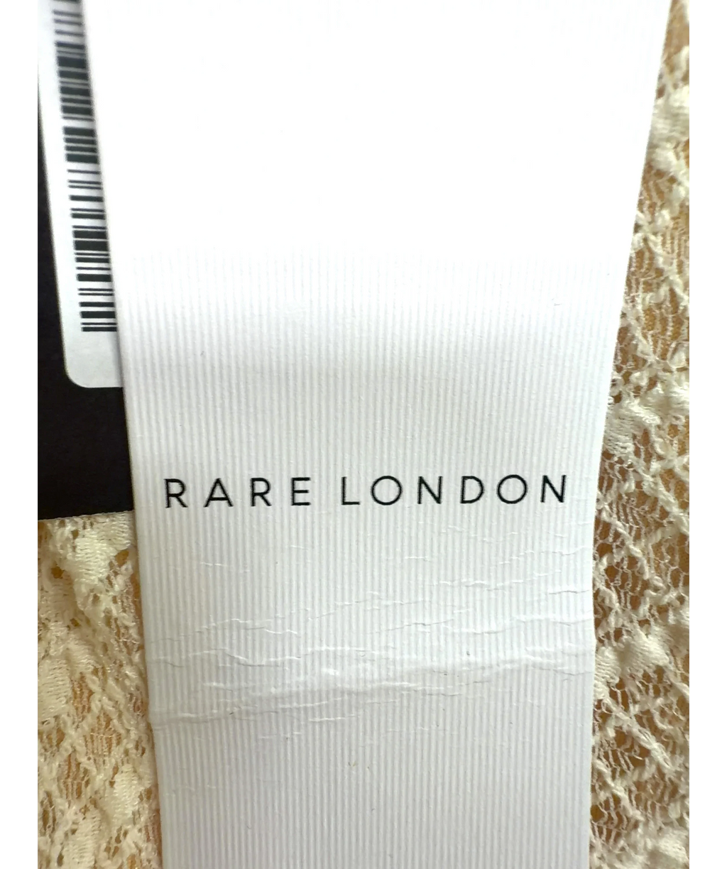RARE LONDON Cream Knit High Neck Maxi Dress, size UK 8 — detail