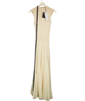 RARE LONDON Cream Knit High Neck Maxi Dress, size UK 8 — front