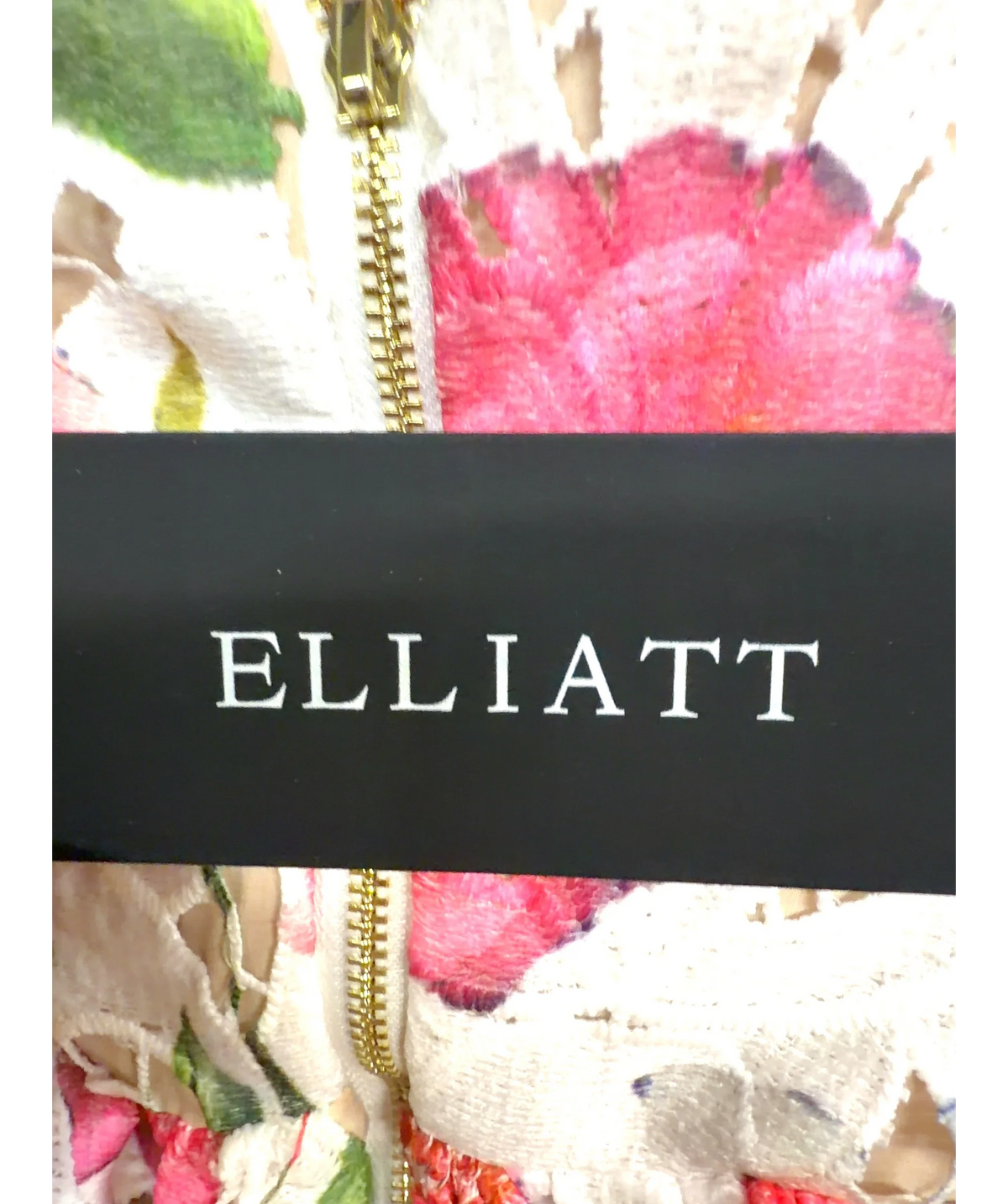 Elliatt Multicoloured ROSELLE STRAPLESS MINI DRESS, size UK XS — detail