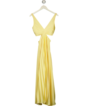 Abercrombie & Fitch Yellow The A&F Giselle Pleated Cutout Maxi Dress XS