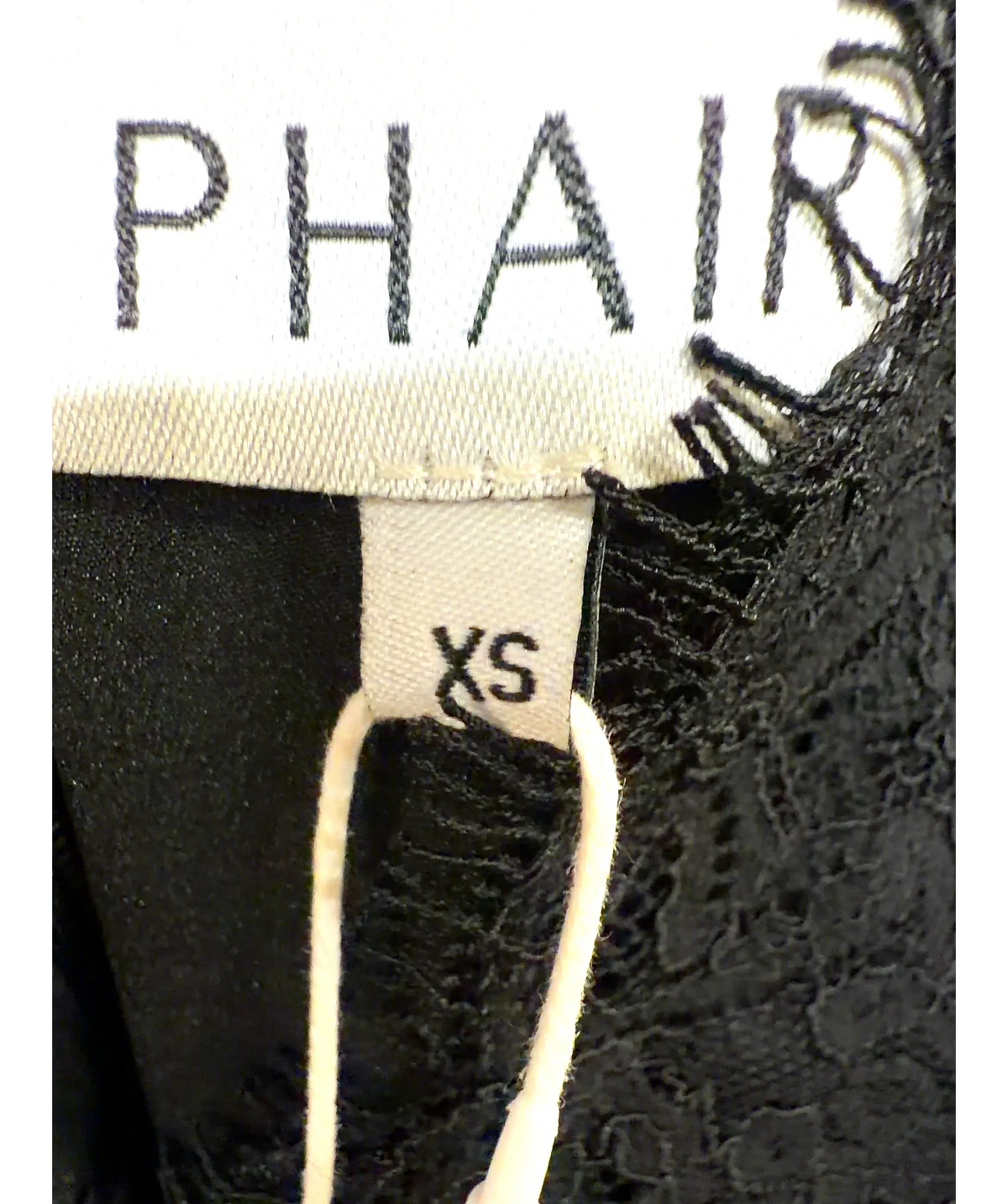 PHAIR Black The Saorlaith Dress, size UK XS — care label