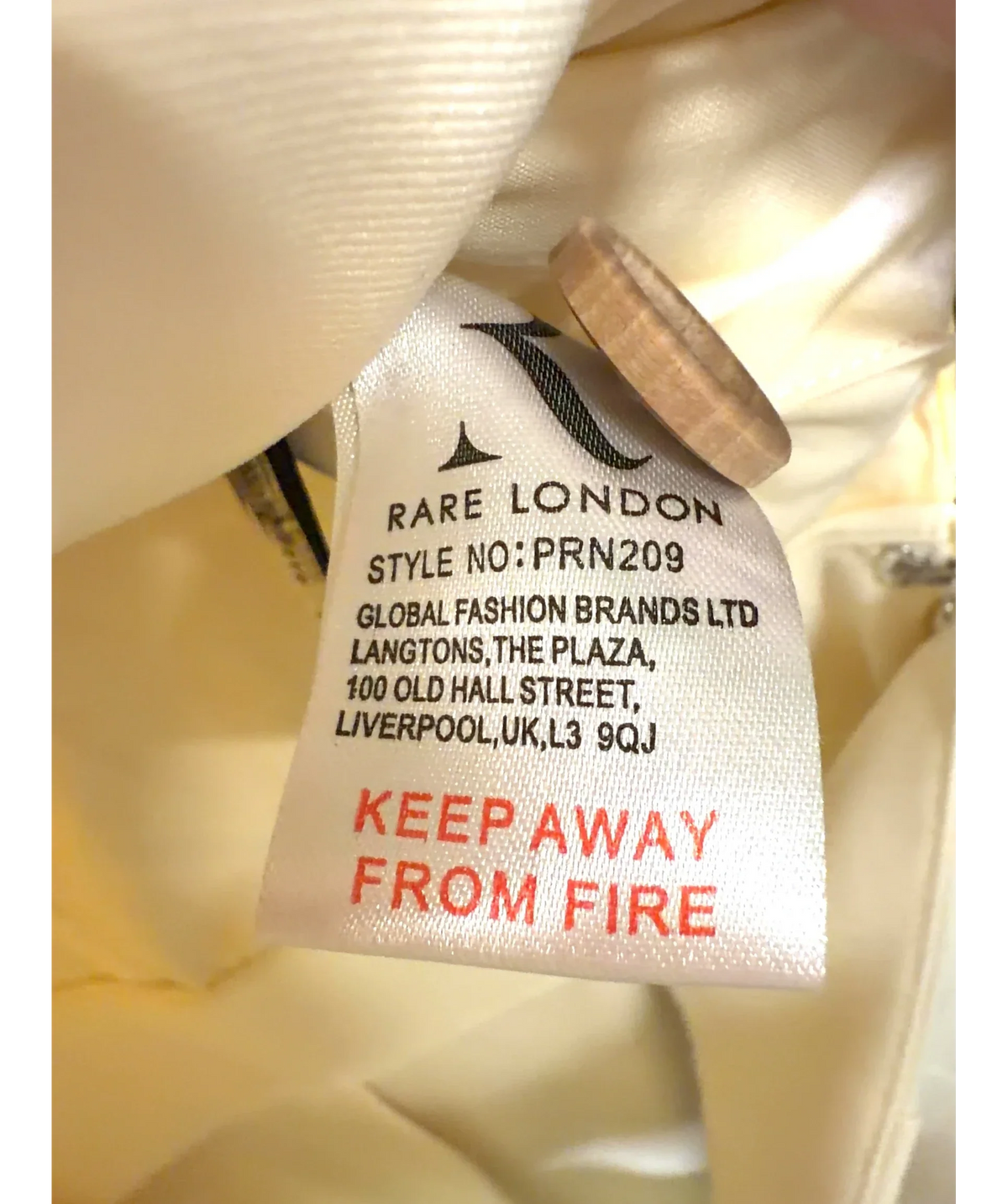 RARE LONDON Cream Cream 2 In 1 Waistcoat Jumpsuit, size UK 8 — fabric detail