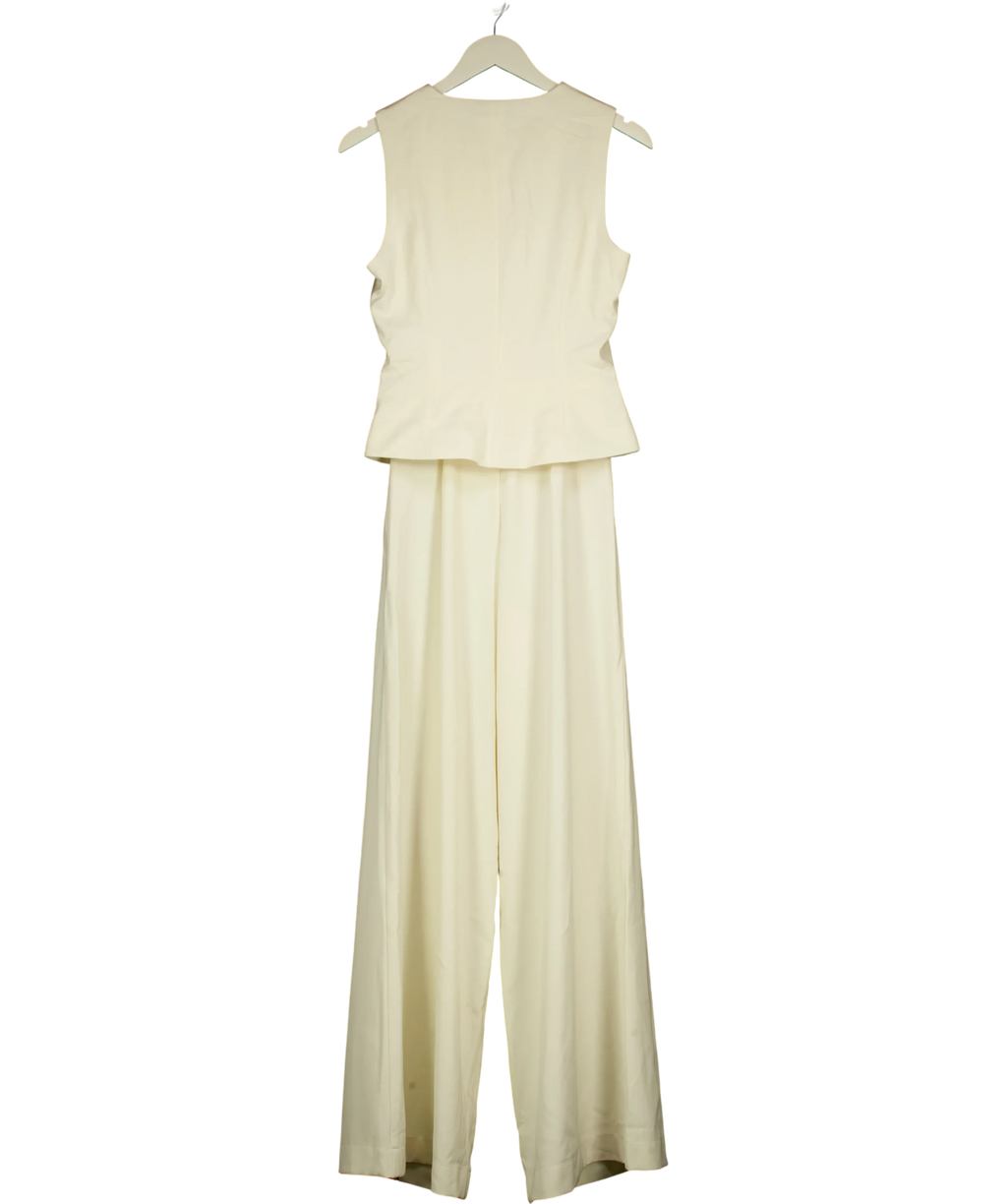 RARE LONDON Cream Cream 2 In 1 Waistcoat Jumpsuit, size UK 8 — back