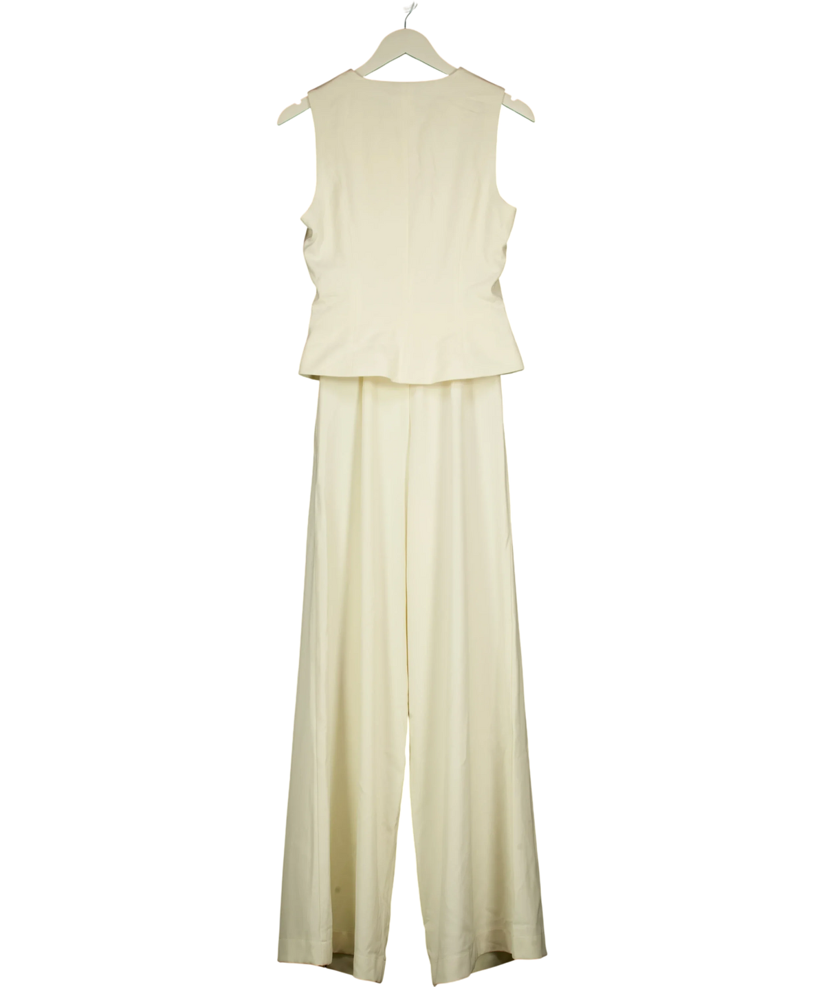 RARE LONDON Cream Cream 2 In 1 Waistcoat Jumpsuit, size UK 8 — back