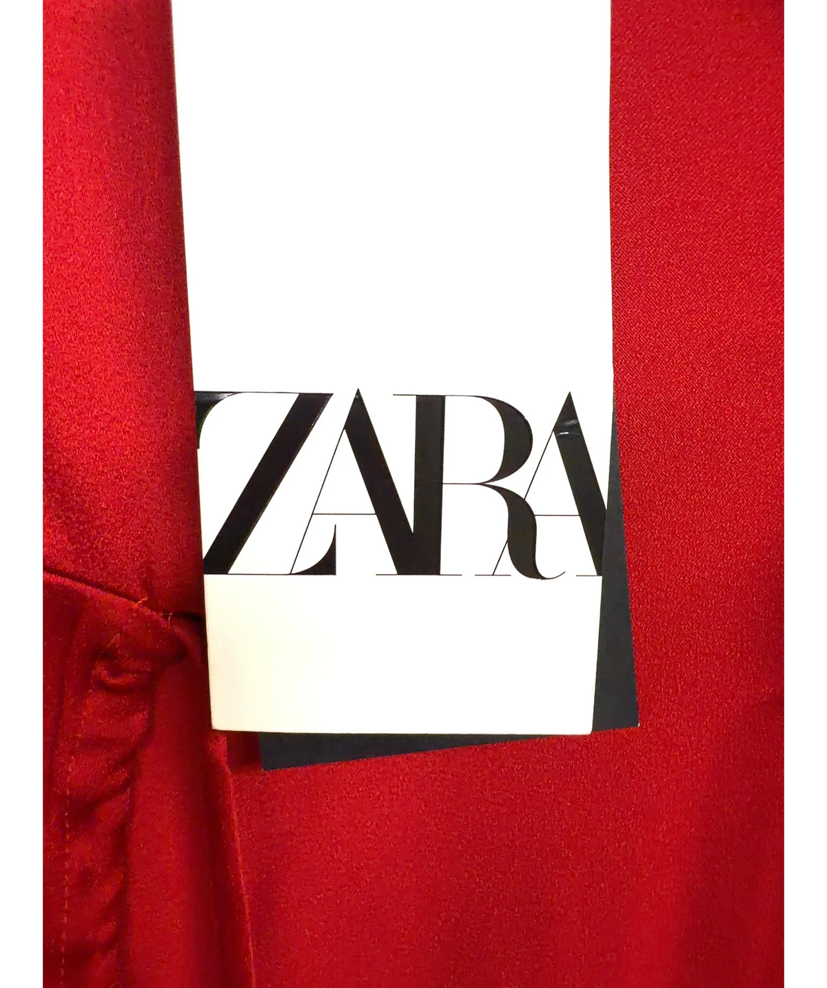 ZARA Red open-back long-sleeve midi/long dress, size UK XS — detail