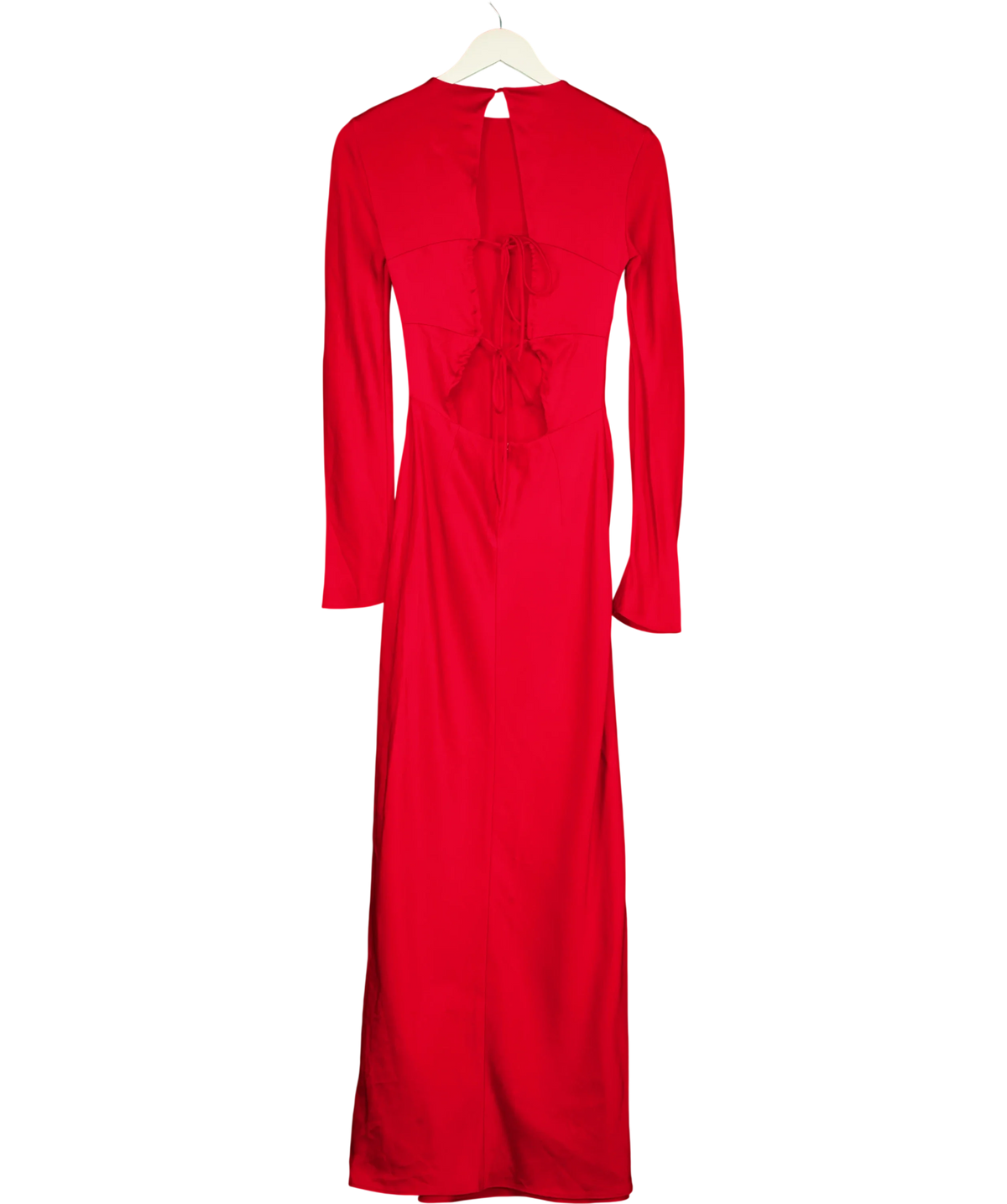 ZARA Red open-back long-sleeve midi/long dress, size UK XS — back
