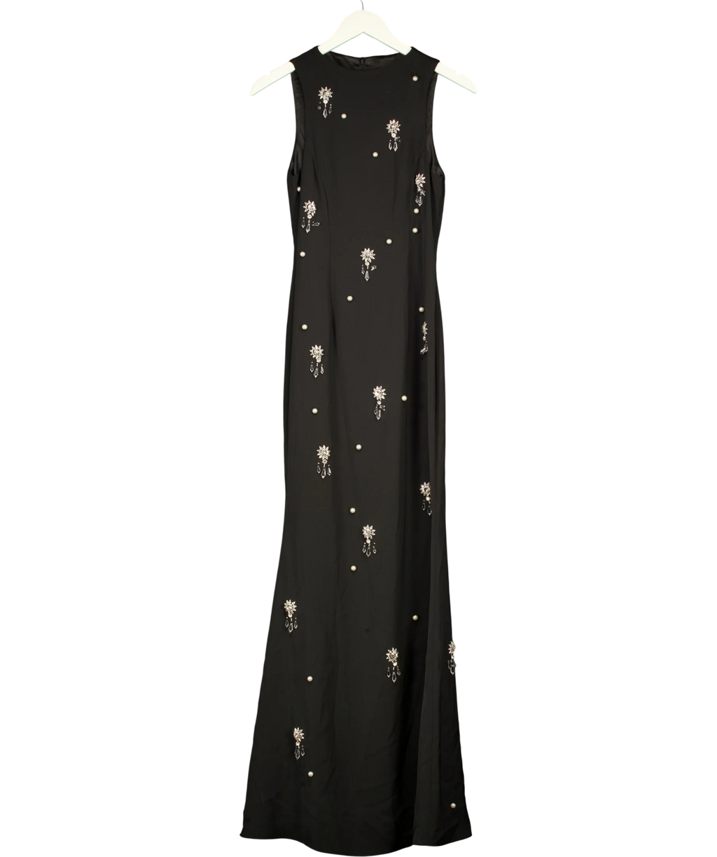 ODD MUSE Black The Ultimate Muse Crystal Maxi Dress, size UK XS — front