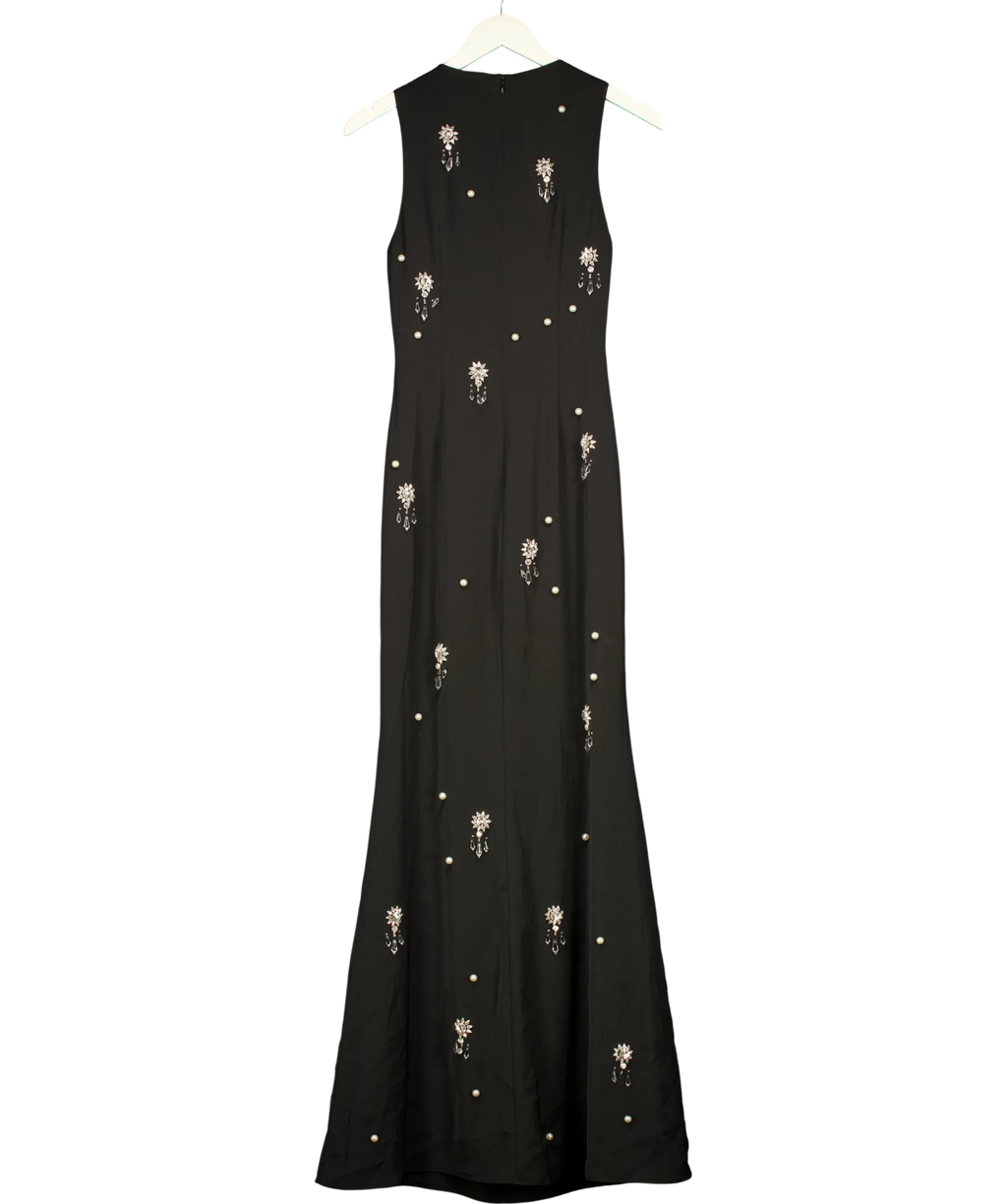 ODD MUSE Black The Ultimate Muse Crystal Maxi Dress, size UK XS — back