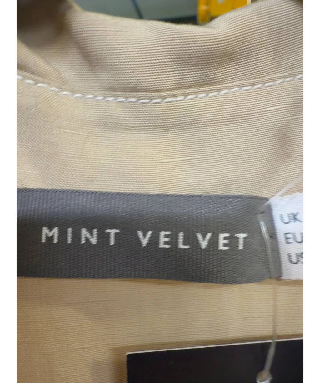 Mint Velvet Beige Waistcoat Layered Midi Dress, size UK 6 — detail