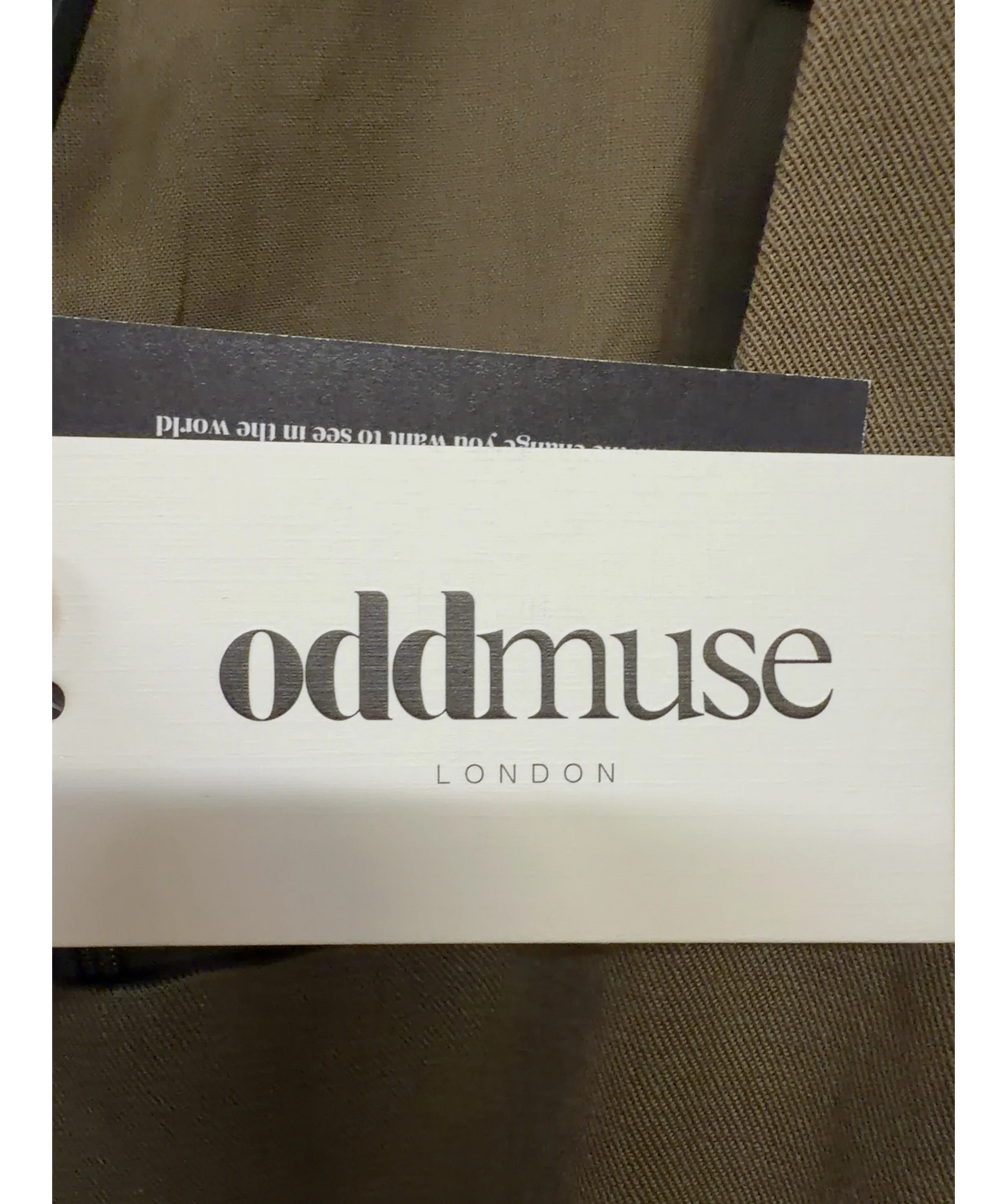 ODD MUSE taupe Cotton Mix Cinched Midi Dress, size UK XS — detail