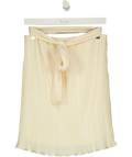 4th & Reckless Cream pleated midi skirt, size UK 8 — front