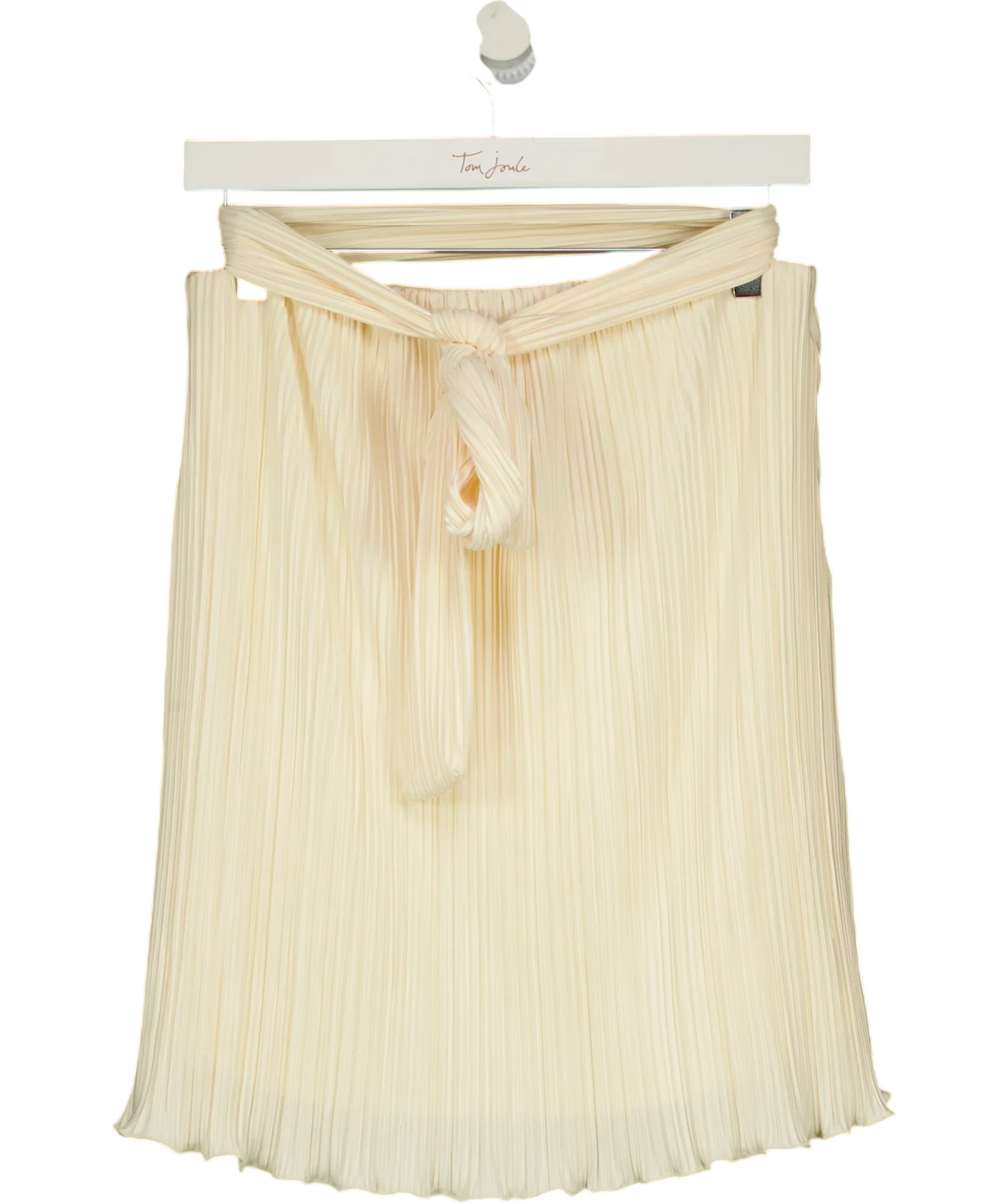 4th & Reckless Cream pleated midi skirt, size UK 8 — front