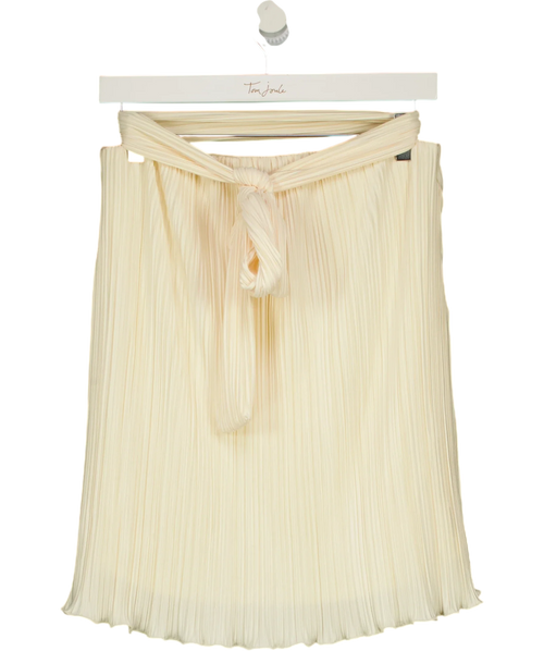 4th & Reckless Cream pleated midi skirt, size UK 8 — front