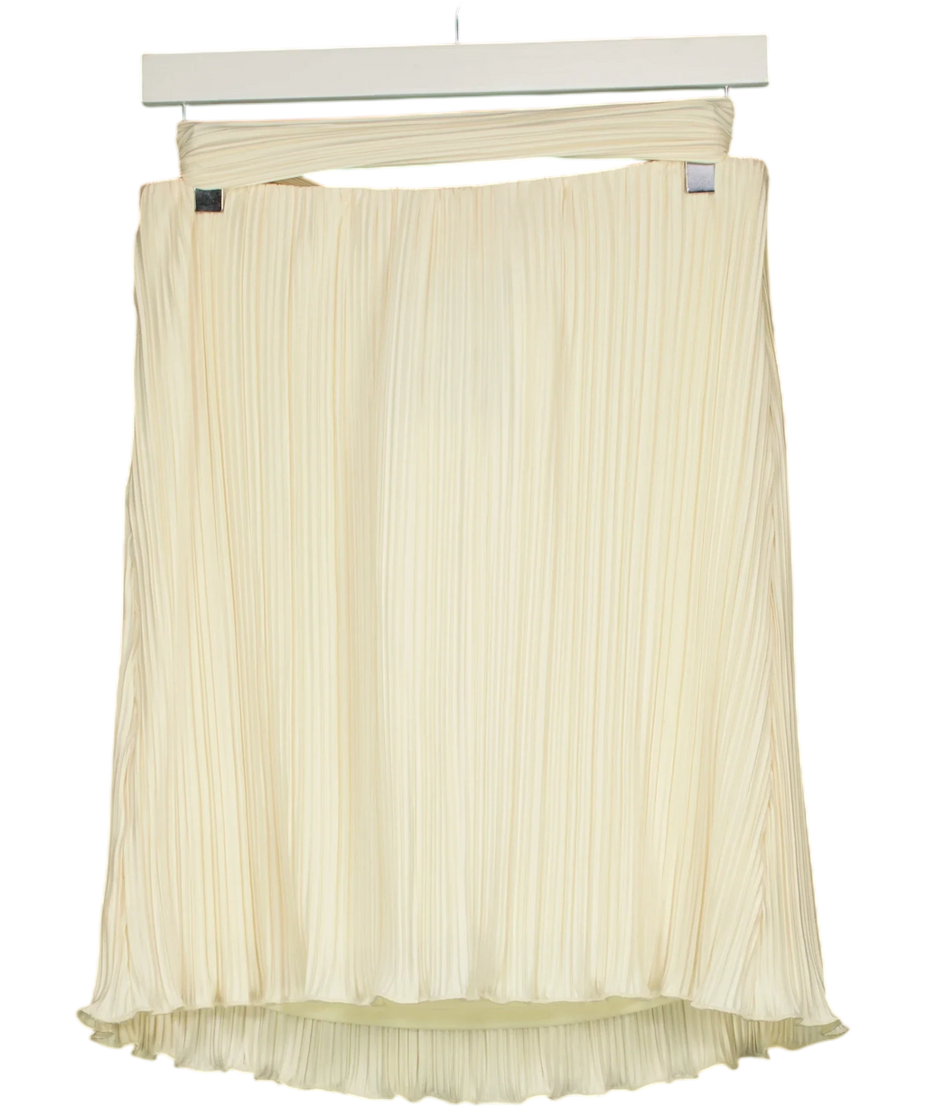 4th & Reckless Cream pleated midi skirt, size UK 8 — back