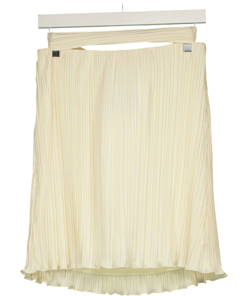 4th & Reckless Cream pleated midi skirt, size UK 8 — back