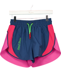 red run Blue Colourblock Running Shorts, size UK XS — front