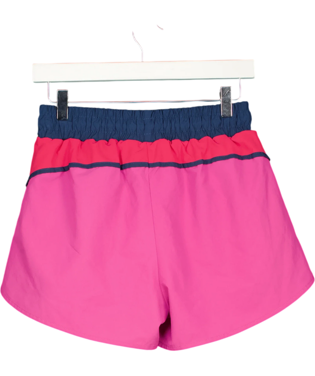 red run Blue Colourblock Running Shorts, size UK XS — back