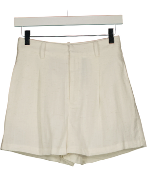 CMMENSE White Pleated Shorts UK XS